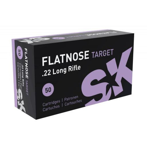 SK Flatnose Target Ammunition 22 Long Rifle (22LR) 40 Grain Lead Round Nose (LRN) (50pk)