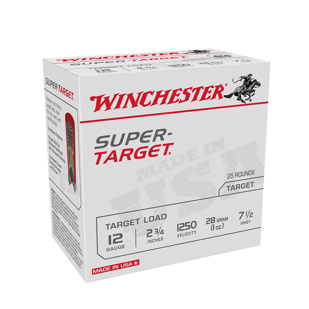 Winchester Super Target Ammunition 12 Gauge #7-1/2 Shot 2-3/4" 28 Gram 1250 fps (250pk)