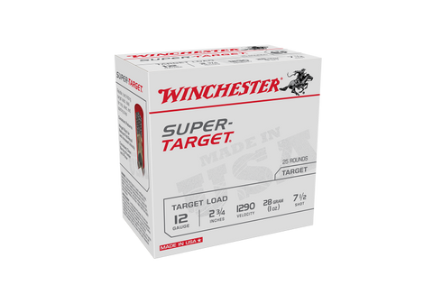 Winchester Super Target 12 Gauge Ammunition # 7.5 Shot 2-3/4" 28 Gram 1290 fps (25pk)