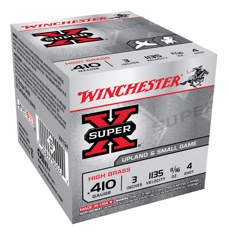 Winchester Super-X 410 Bore Ammunition 3" 11/16oz #4 Shot (25pk) (X4134)