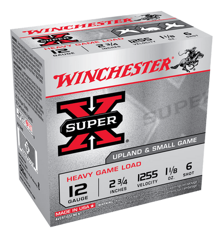 Winchester Super X  Ammunition 12 Gauge 2-3/4" 1-1/8 oz #6 Shot (25pk)