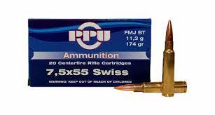 Prvi Partizan PPU Ammunition 7.5x55 Swiss 174 Grain Soft Point (20pk)