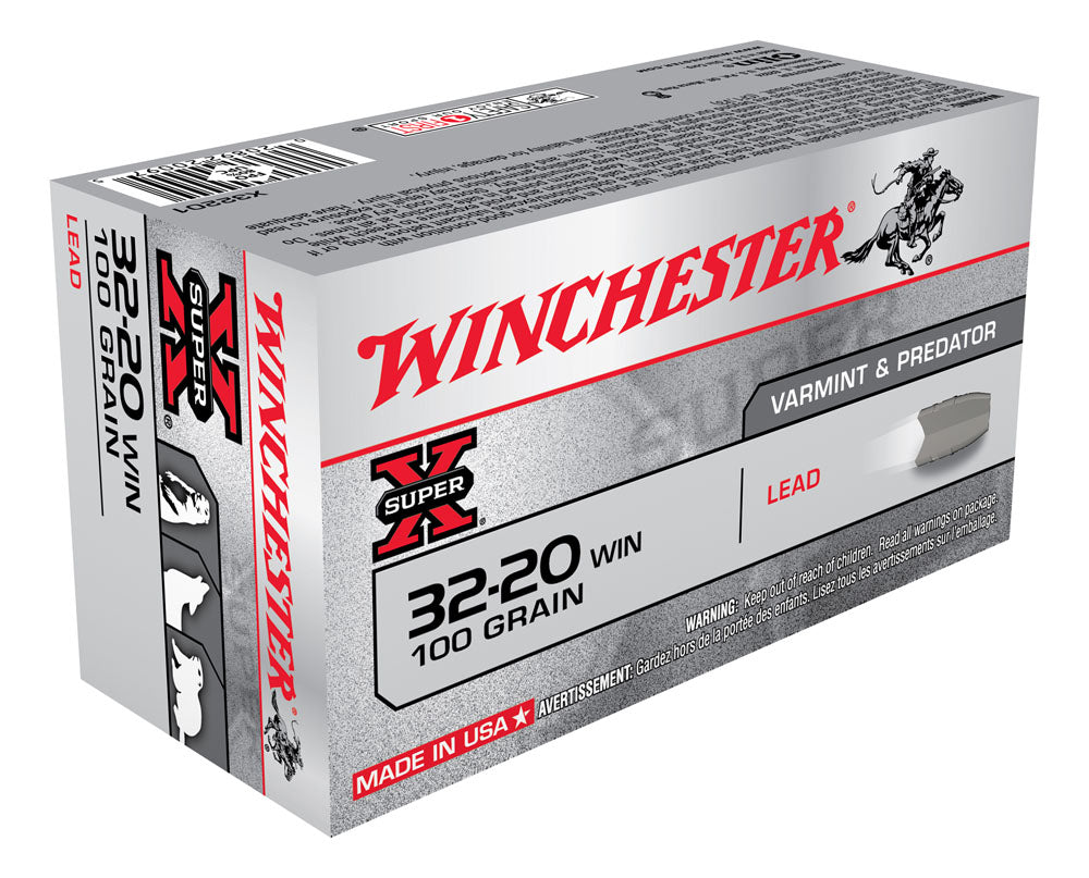 Winchester Super-X Ammunition 32-20 WCF 100 Grain Lead Flat Nose (50pk)