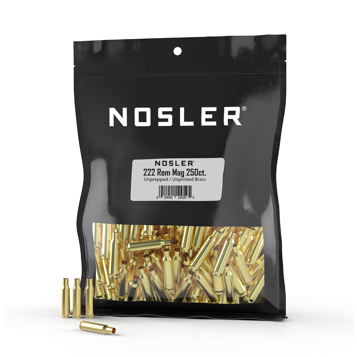 Nosler Premium Bulk Brass Unprimed Cases 222 Remington Magnum (250pk)