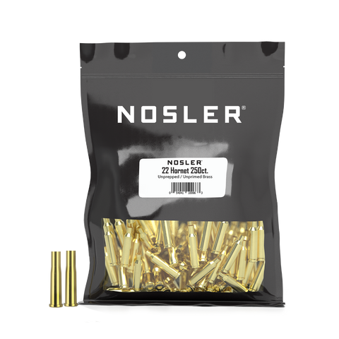 Nosler Premium Bulk Brass Unprimed Cases 22 Hornet (250pk)