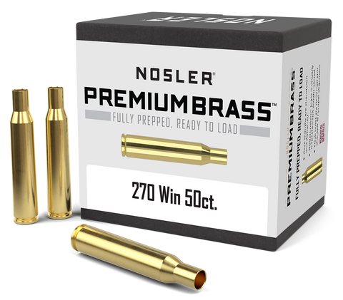 Nosler Premium Unprimed Brass Cases 270 Win (50pk) - NCB270