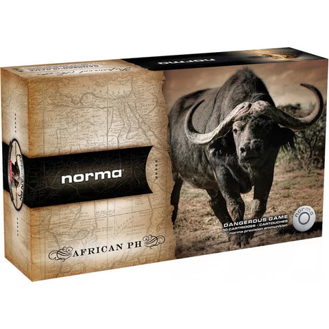 Norma African PH Ammunition 500 Nitro Express 570 Grain Woodleigh RNSN (10pk)