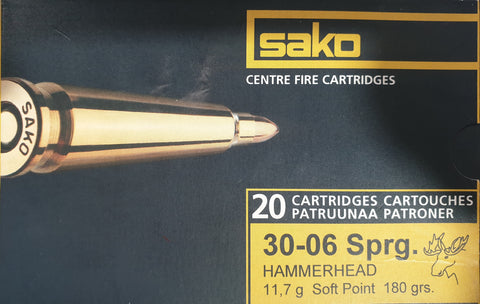 Sako 30-06 Springfield Ammunition 180gn Soft Point Hammerhead (20pk)