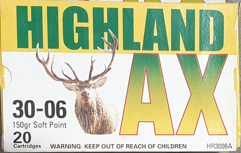 Highland Ammunition 30-06, 150 Grain Soft Point (20pk)(HR300620)