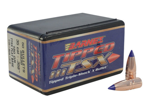 Barnes Tipped Triple-Shock X Bullets 35 Caliber (358 Diameter) 200 Grain Spitzer Flat Base (50pk)