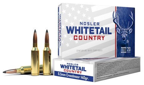 Nosler Whitetail Country Ammunition 6.5 Creedmoor 140 Grain Solid Base Soft Point (20pk)
