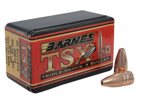 Barnes Triple-Shock X Bullets 458 Caliber (45/70) 300 Grain Flat Nose Flat Base Lead-Free (20pk)