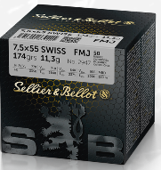 Sellier & Bellot 7.5x55 Ammunition 174 Grain Full Metal Jacket (50pk)