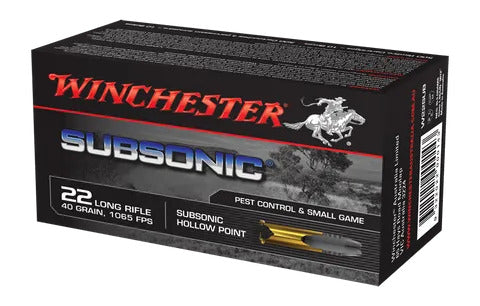 Winchester Subsonic Ammunition 22 Long Rifle (22LR) 40 Grain Subsonic Hollow Point (HP) (50pk)