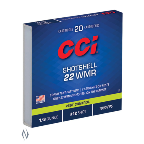 CCI Shotshell Ammunition 22 Magnum (22WMR) 1/8 Ounce #12 Shot (20pk) (C25)