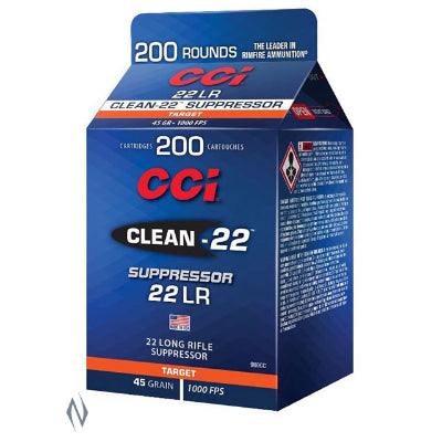 CCI Supperssor Ammunition 22 Long Rifle (22LR) 45 Grain Lead Round Nose (LRN) (200pk)