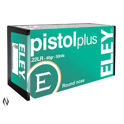 Eley Pistol Plus Ammunition 22 Long Rifle (22LR) 40 Grain Lead Round Nose (LRN) (50pk)