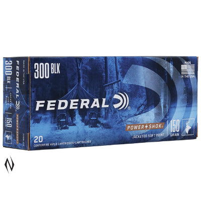 Federal Power-Shok Ammunition 300 BLK 150 Grain Jacketed Soft Point (20pk)