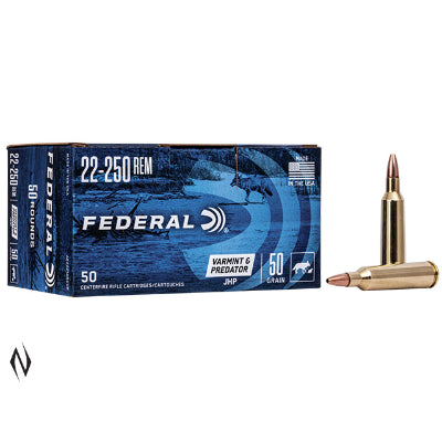 Federal Varmint Ammunition 22-250 Remington 50 grain Jacketed Hollow Point (50pk)