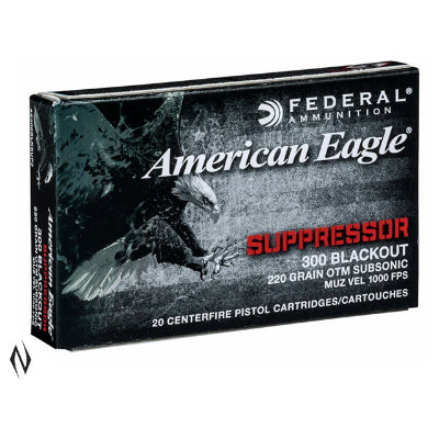 Federal American Eagle Ammunition 300 BLK 220 Grain Hollow Point Boat Tail (20pk)