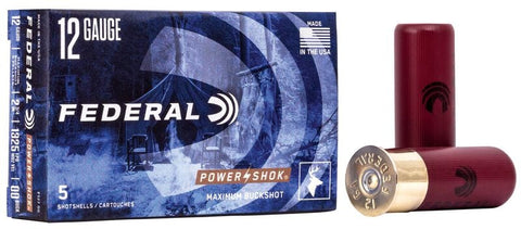 Federal 12 Gauge 00 Buckshot - 9 Pellet - 2 3/4" 1325FPS - 5pk