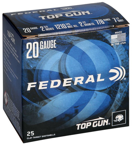 Federal Top Gun Ammunition 20 Gauge #7.5 Shot, 2-3/4", 7/8 oz (25pk)