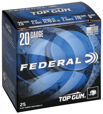 Federal Top Gun Ammunition 20 Gauge #9 Shot, 2-3/4", 7/8 oz (25pk)
