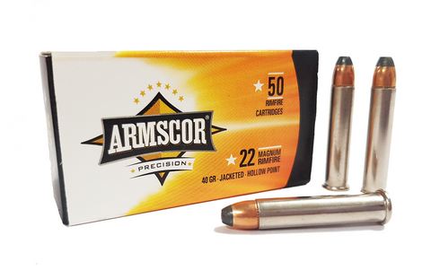 Armscor Precision  Ammunition 22 WMR)(22Mag) 40 Grain JHP (50pk) (HR22HM)