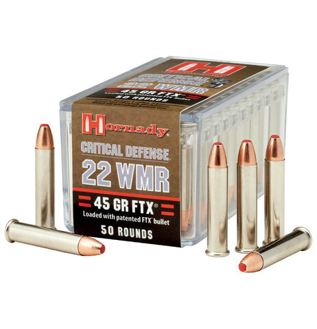 Hornady Critical Defence 22 WMR 45 Grain FTX (50pk)