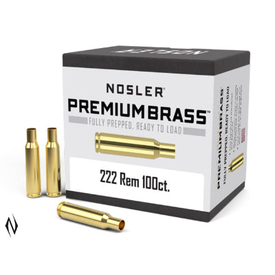 Nosler Premium Unprimed Brass Cases 222 Remington (100pk)