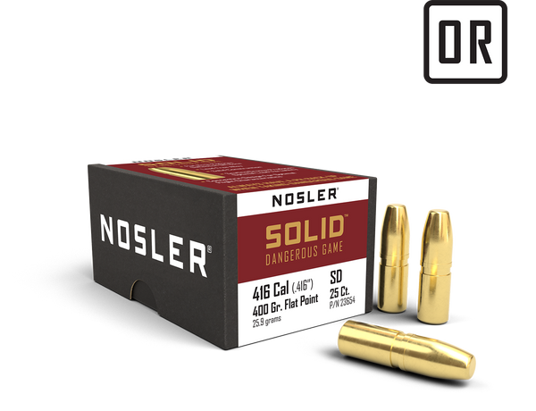 Nosler Solid Bullets 416 Caliber (416 Diameter) 400 Grain Flat Nose Le ...