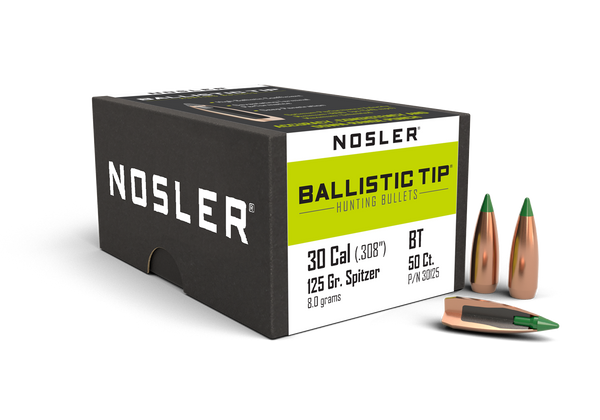 Nosler Ballistic Tip Hunting Bullets 30 Caliber (308 Diameter) 125 Gra ...