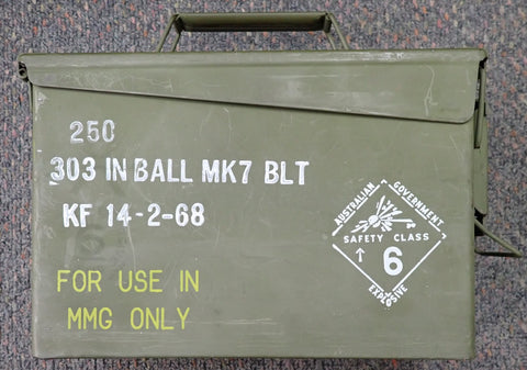 Ex-Military 303 Mk7 M.G. Ammunition  (250 Rnd Belt)(EX303MK7)