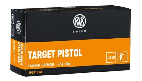 RWS Target Pistol Ammunition 22 Long Rifle (22LR) 40 Grain Solid Point (50pk)