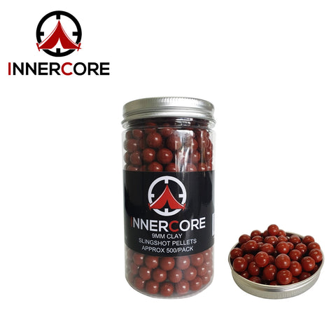 Innercore 9mm Clay Slingshot Pellets 500pk - Red