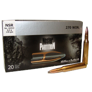 Sellier and Bellot Nosler Partition Ammunition 270 Winchester 130 Grain (20pk)