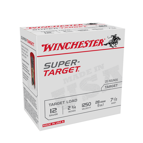 Winchester Super Target Ammunition 12 Gauge #7-1/2 Shot 2-3/4" 28 Gram 1250 fps (25pk)