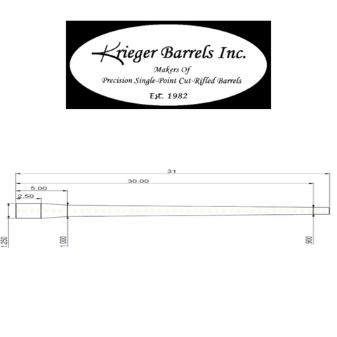 Krieger Rifle Barrel .308" Stainless Steel Rifle Barrel