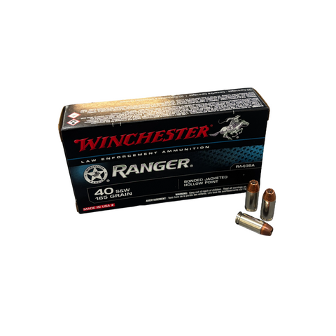 Winchester Ranger Ammunition 40 S&W 165 Grain Bonded Jacketed Hollow Point (50pk)