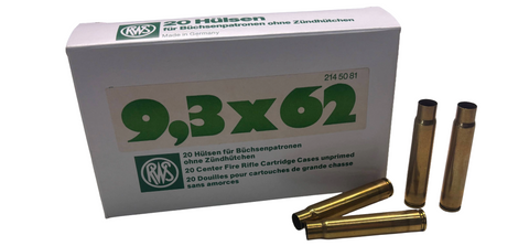 RWS Unprimed Brass Cases 9.3x62 (20pk)