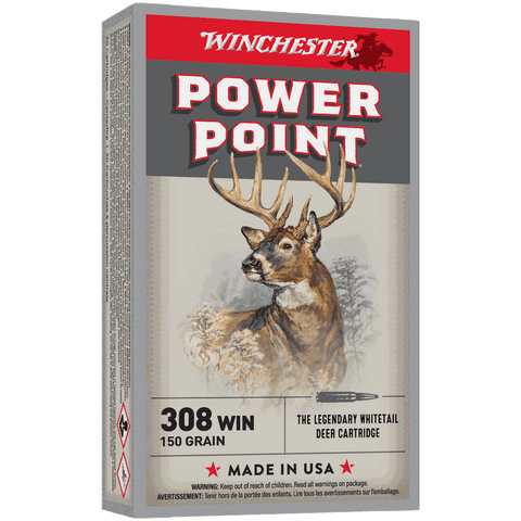 Winchester 308 Winchester Ammunition 150 Grain Power-Point (20pk) (X3085)