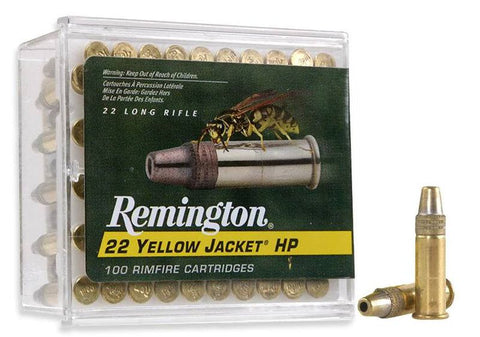 Remington Yellow Jacket Ammunition 22 Long Rifle (22LR) 33 Grain Plated Truncated Cone Hollow Point (100pk)