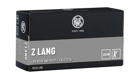 RWS Z LANG Ammunition 22 Long Rifle (22LR) 30 Grain Lead Round Nose (50pk)