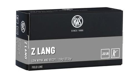 RWS Ammunition  Z Lang 22 Long Rifle (22LR) 29.3 Grain Lead Round Nose (50pk)