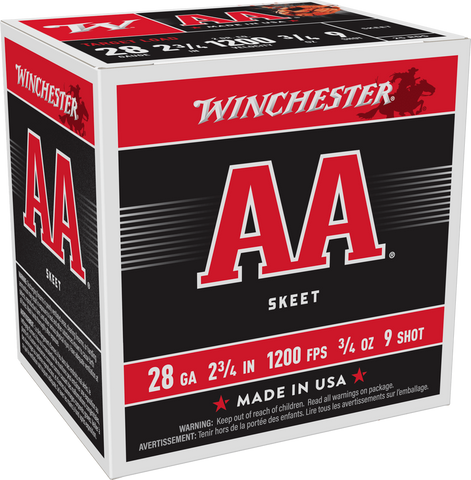Winchester AA Target 28 Gauge Ammunition  21 gram #9 Shot (25pk) (AA289)