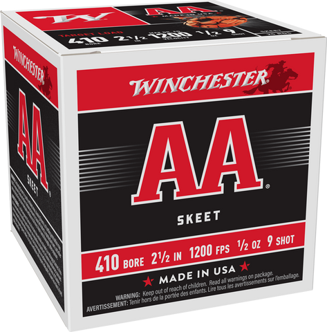 Winchester AA Target 410 Bore Ammunition 2-1/2" 1/2 oz #9 Shot (25pk) (AA419)