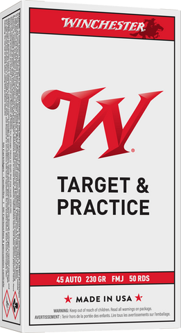 Winchester USA White Box Ammunition 45 ACP 230 Grain Full Metal Jacket (50pk)