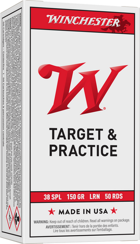 Winchester USA White Box Ammunition 38 Special 150 Grain Lead Round Nose (50pk)