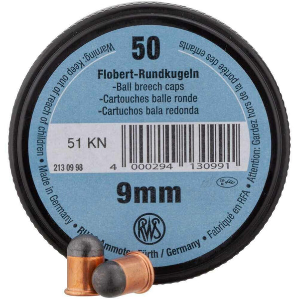 RWS Ammunition Flobert 9mm Ball Breech Caps (BB) (50pk) – Rebel Gun Works