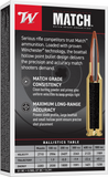 Winchester Match Ammunition 6.5 Creedmoor 140 Grain Match Boat Tail Hollow Point (20pk)